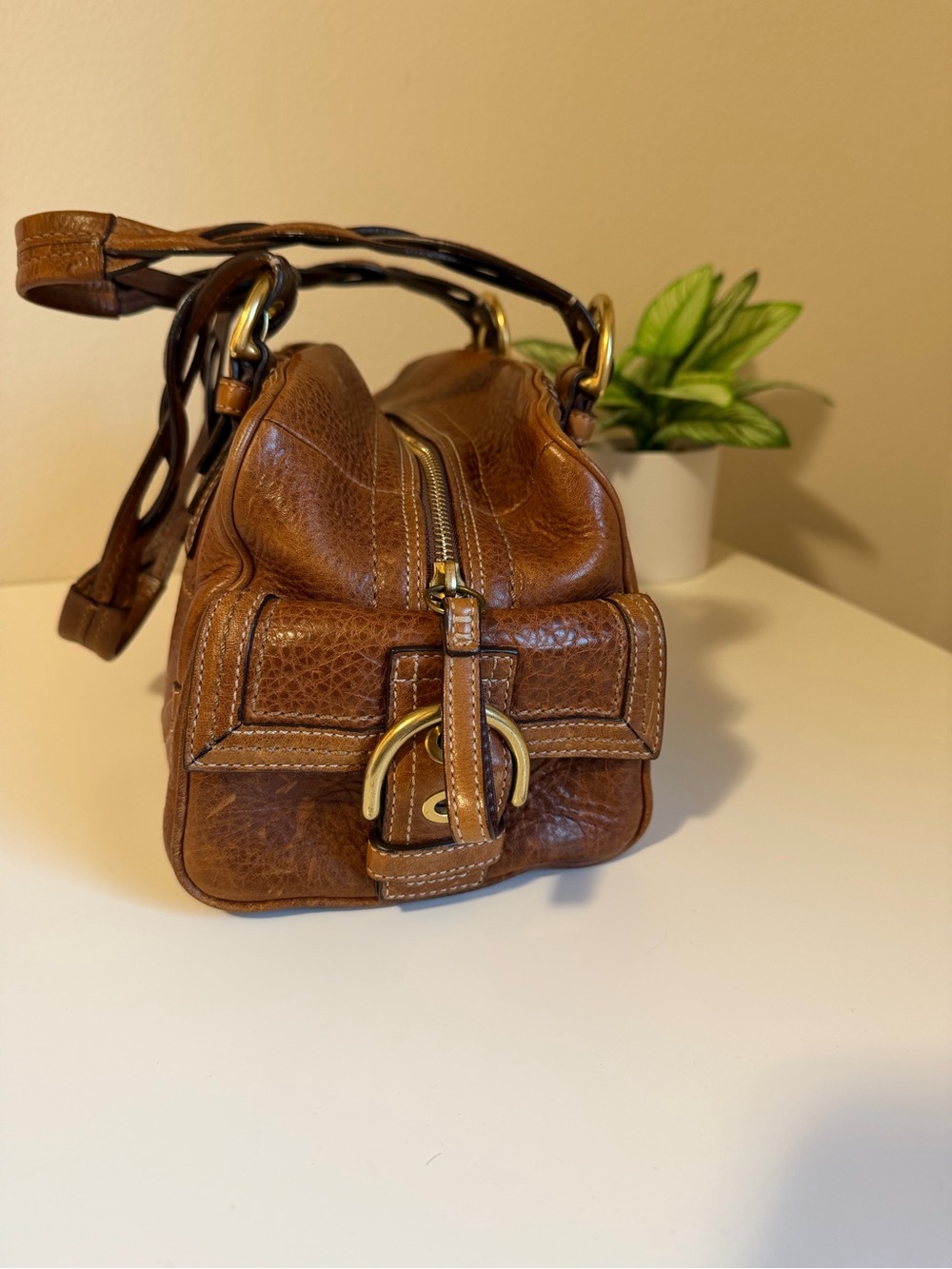 Coach Mia Braided Leather Satchel #10048 Y2K - Picture 6 of 14